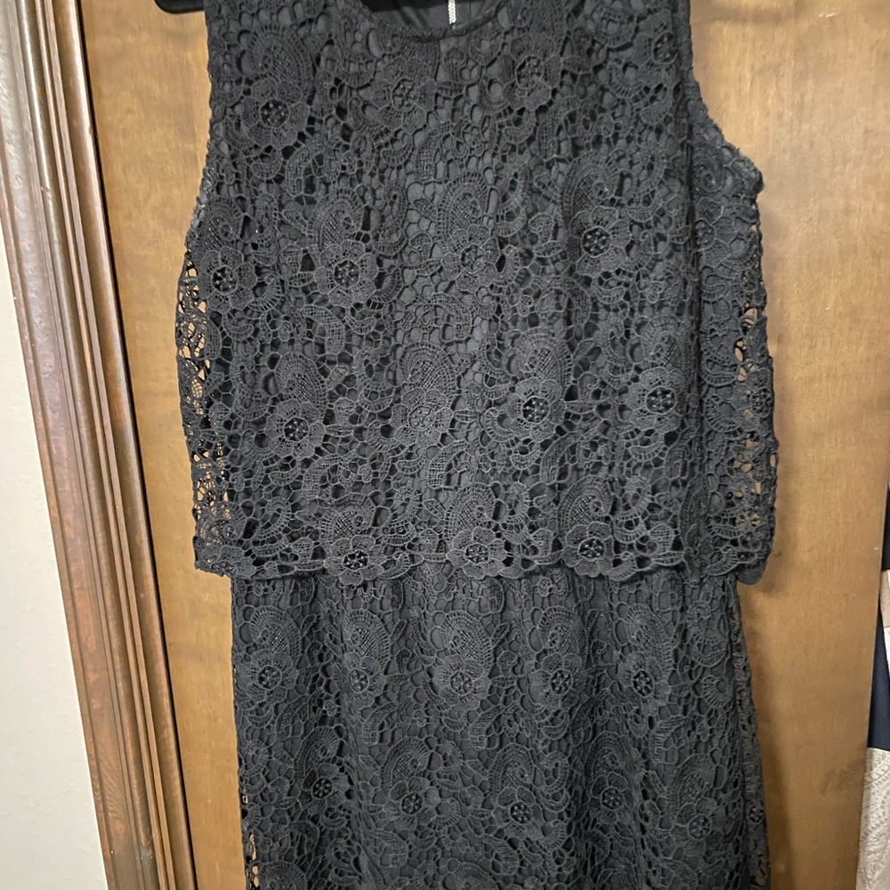 Black crochet style dress